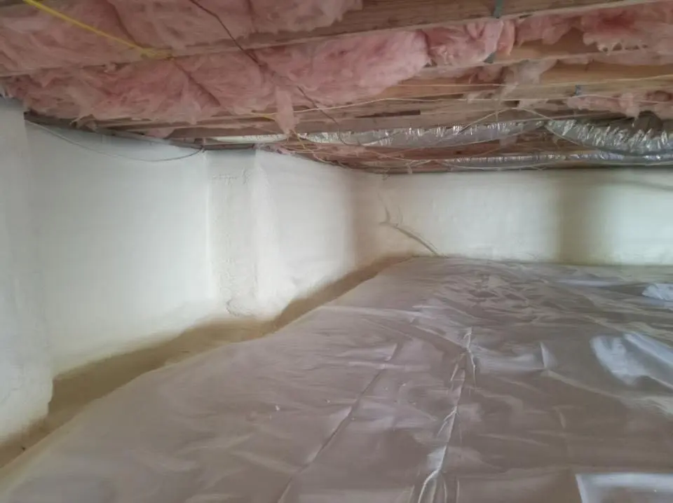 Crawl space encapsulation with closed-cell spray foam for Roof Maintenance in South River